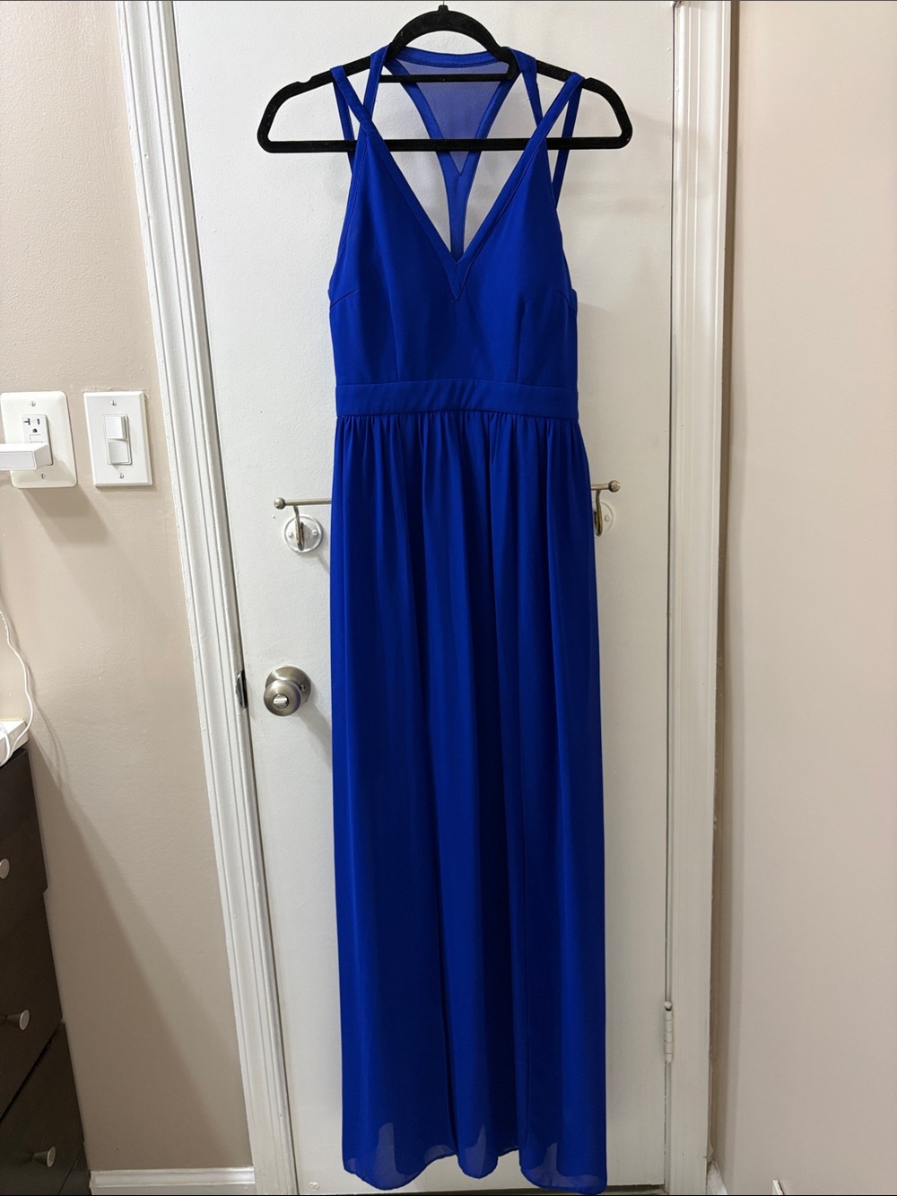 Royal Blue V-Neck Maxi Dress
